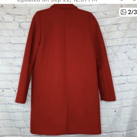 Zara Rust wool burnt orange red coat Women's Coat size xs - Picture 11 of 13